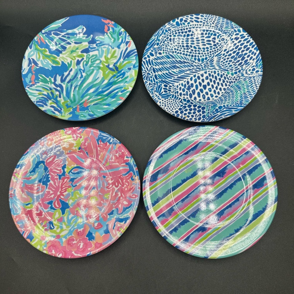 Lilly Pulitzer Appetizer Plate Set-Wade & Sea Melamine Set of 4